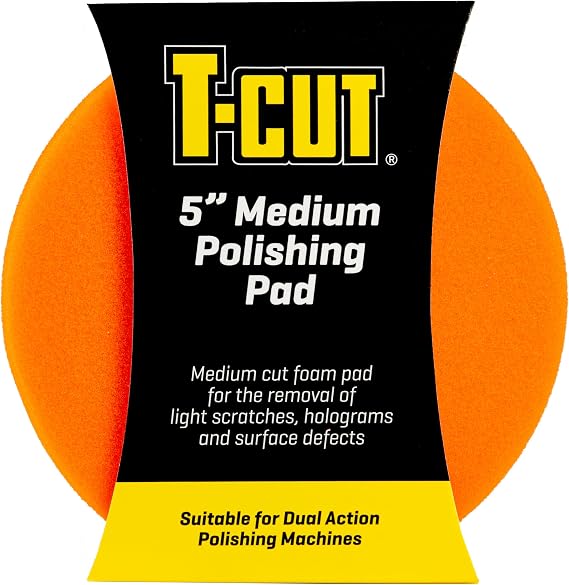 T-Cut 5" Medium Polishing Pad - Professional Finish Made Easy - Ideal for Dual Action Polishers - Removes Defects, Enhances Shine - Tailored for T-Cut Compounds