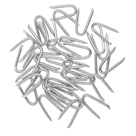Steel Wire Fencing Staples (200 pcs), Galvanized U-Shaped Fasteners Nails
