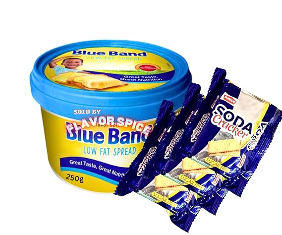 Blue Band Margarine (Low - Fat Spread (250g) | WITH 2 Pack free Cream crackers Sugar Free
