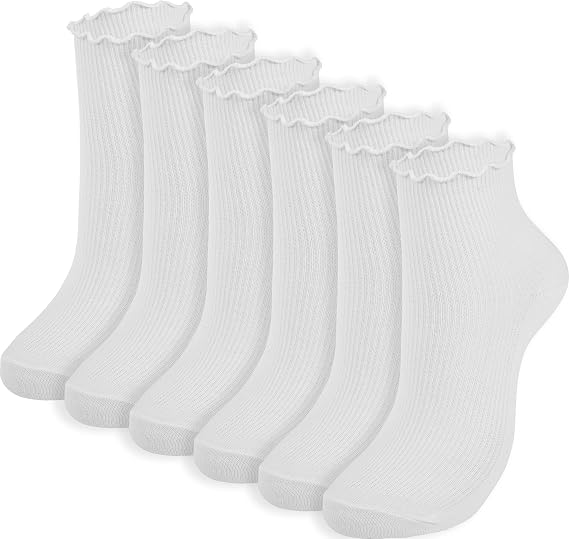 BomKinta Ankle Ruffle Socks Women Cute Crew Frilly Sock Low Cut Cotton Sock