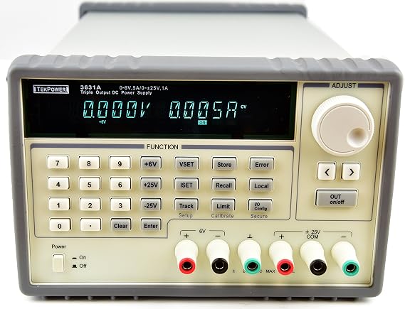 Tekpower TP3631A Programmable Power Supply 80W Triple Output Power Supply, 6V @ 5A & 25V @ 1A, With Software and Cables