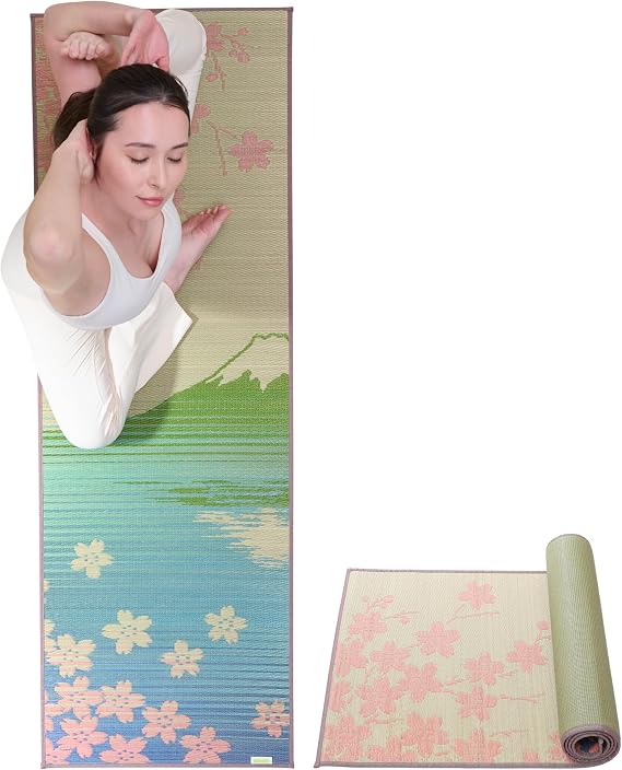 FULI Japanese Tatami Yoga Mat, Igusa Mat, Non-Slip Exercise & Fitness Mat