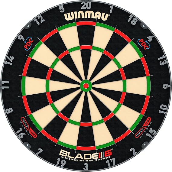 WINMAU Professional Bristle Dartboard - PDC Tournament Board with Official Tournament Specifications - Available in Blade 6 Single, Dual, Triple Core & Blade X Generations
