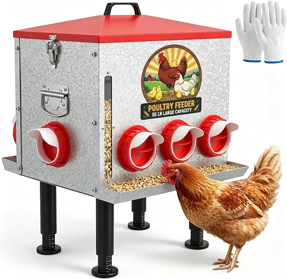 10gal 55LB Large Automatic Chicken Feeder with Window