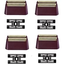 Replacement Foil Professional 5 Star Series Finale Shaver Shaper Super Close and Cutter Bar Assembly Compatible with Wahl Shaver Foil Model 7043-100,7031-100 Replacement Heads(4 Pack Red)