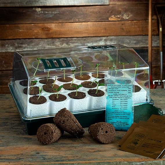 Park Seed Original Bio Dome with 18 Whopper Cells, Seed Starter Kit, 18 Growing pods