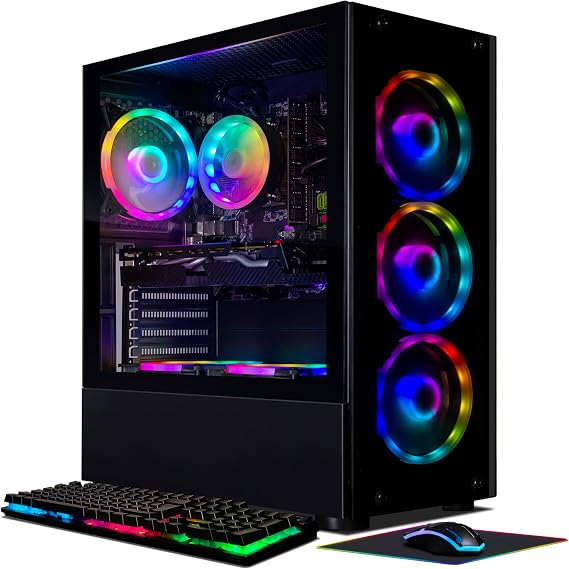 STGAubron Gaming PC Desktop, GeForce RTX 2060 Super 8G GDDR6, Intel Core i7-6700 up to 4.0G, 32G DDR4, 1T SSD, 600M WiFi, BT 5.0, RGB Fan x 6, Windows 11 Home
