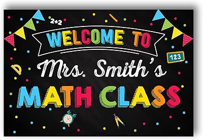 Anna Flora Welcome to Math Class Poster Personalized Teacher Decor for Classroom School Prints Math Class Welcome Sign Math Classroom 11x17 inch