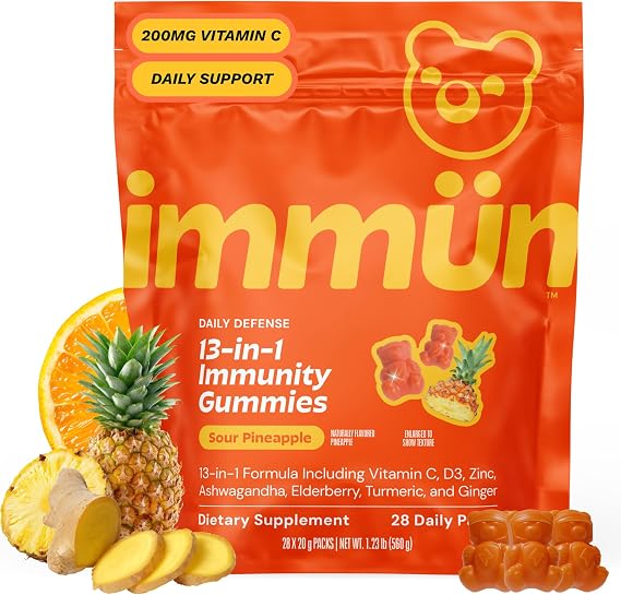 Gruns Immun Immunity Gummies with Vitamin C, Daily Immune Support, 28 ct