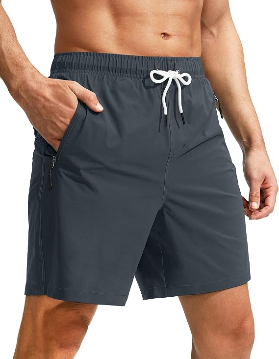Viodia Men's Swim Trunks 7 Inch Quick Dry Board Shorts with Pockets