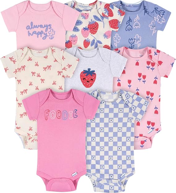 Onesies Brand Baby Girls' 8-pack Short Sleeve Mix & Match Bodysuits