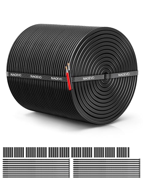 NAOEVO 14 Gauge Wire 2 Conductor, 14 Gauge Automotive Wire 12V Cable, 200FT