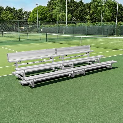 FORZA Heavy-Duty Mobile Bleachers [Optional Backrests] | Aluminum Seating for Sports Events | 2-Tier & 3-Tier Bleachers for Indoor & Outdoor Use