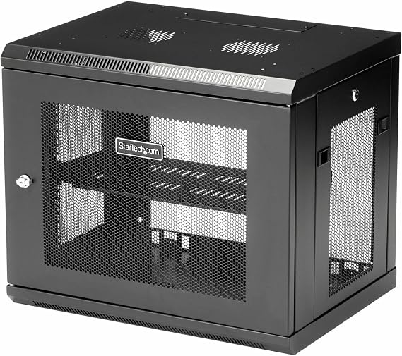 StarTech 9U Wall-Mount Cabinet, 19in, 2-Post, 15in Deep, 198lb (RK9WALM)