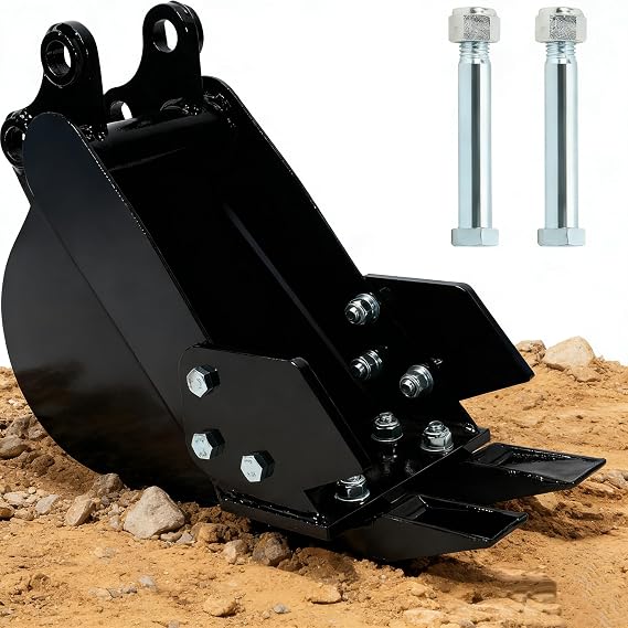 200mm Narrow Trench Bucket Fit for Mini Excavator Small Digger #Replace for Typhon Mini Excavator and Other 3 tons and Below Excavator Machine, Glossy Black