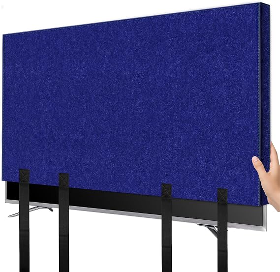 Wibeelee TV Cover for Moving 70"-75" Flat Screens Dust & Anti-Scratch TV Screen Protector Cover with Bottom Strap for Moving, Painting, Renovation, Pet Scratch Prevention & Furniture Protection(Blue)