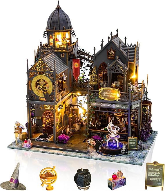 DIY Miniature House Kit for Adults, Tiny House with LED Lights