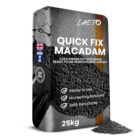 Laeto Tarmacadam Repair Kit 25kg Cold Lay Asphalt Pothole Filler