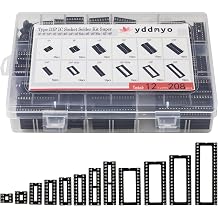 208pcs 12 Values DIP IC Socket Assortment Kit 2.54mm 0.1" Pitch 6 8 14 16 18 20 24 24Wide 28 28Wide 32Wide 40 Pins