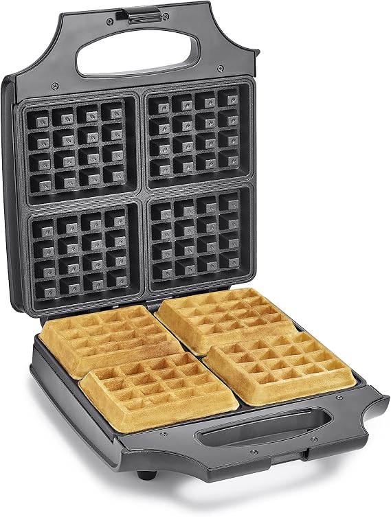 bella Waffle Maker, Non-stick, Extra Large Plates, Stainless Steel/Black