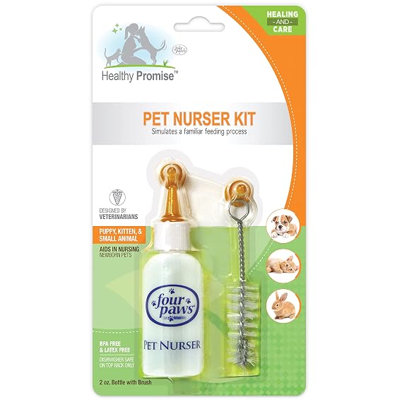 Four Paws Pet Nursing Kit, Bottle and Brush, 2 oz