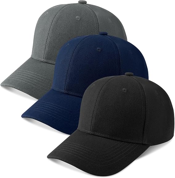 ViEinkaufen 3 Pack Baseball Caps, Cotton Baseball Caps for Men Women