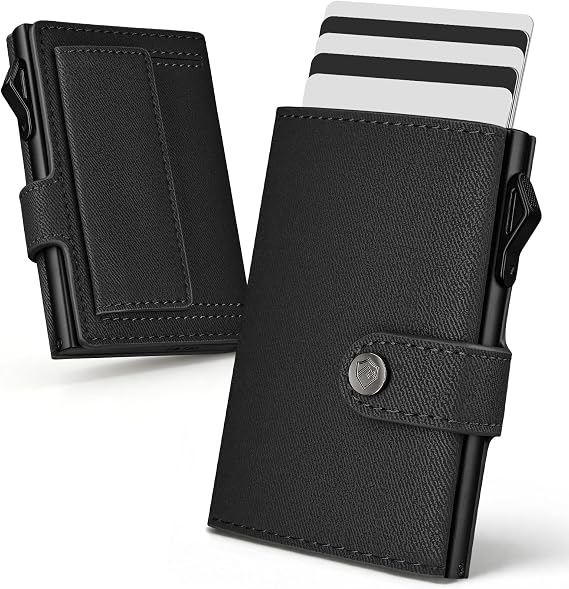 YESIIW Card Holder RFID Blocking – Pop Up Wallet with 7-9 Cards + 2 ID Window, Slim Leather Trifold Wallets with Coin Pocket, Credit Card Wallet for Everyday Use, Ideal Gift for Men