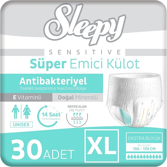 Sleepy Sensitive Antibakteriyel Emici Külot Xlarge 30 Adet