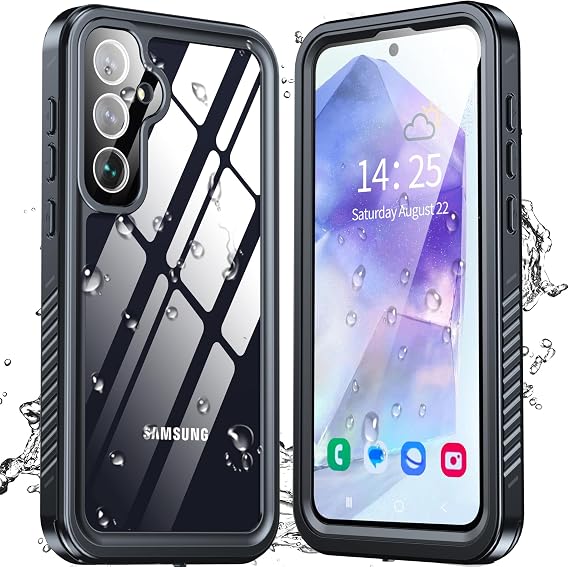ANTSHARE Samsung Galaxy A55 5G Case Waterproof, Galaxy A55 5G Phone Case with Built-in Screen Protector - Shockproof Dustproof Rugged Full Body Protective Cover for Samsung A55 5G Case 6.5", Black