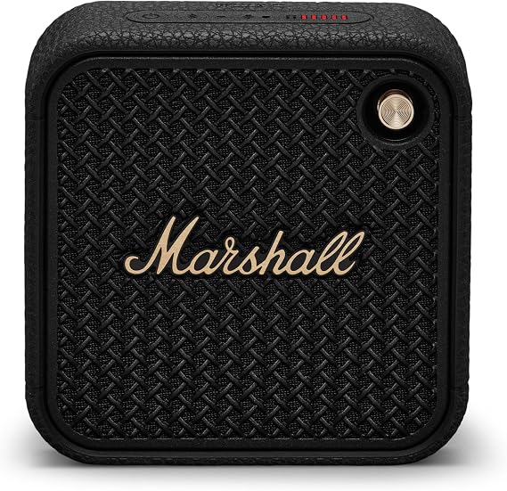 Marshall Willen II Portable Bluetooth Speaker - Rugged Waterproof/Dust-Proof Design | Loud Stereo Sound, Deep Bass | Compact and Wireless for Travel and Outdoors - Black and Brass