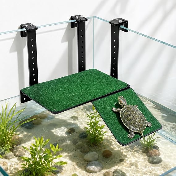 Hanging Turtle Basking Platform with Ramp & Artificial Grass Floating