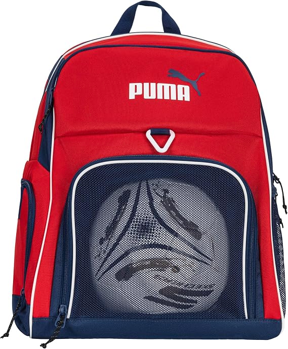 PUMA Pitch Ball Backpack with Front Mesh Ball Compartment & Ventilated Shoe Pocket