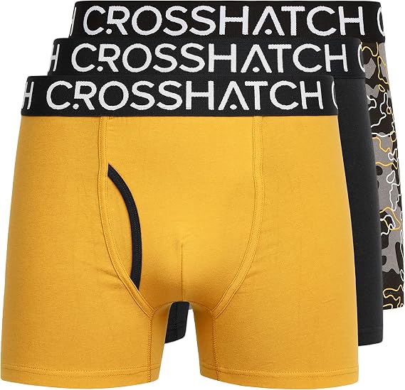 Crosshatch Mens Lynol Boxer Shorts (Pack of 3) (M) (Yellow)