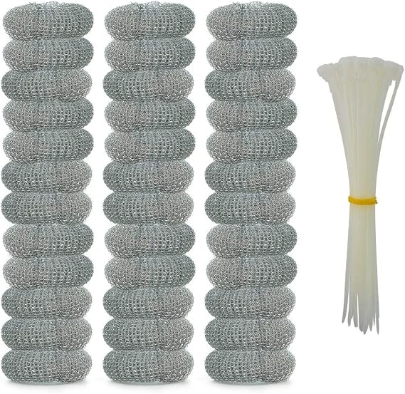 Wobe 36Pack Washing Machine Lint Traps with Nylon Ties, Stainless Steel