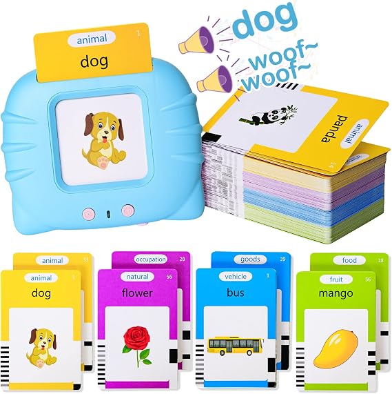 Talking Flash Cards Early Educational Toys for 3 4 5 6 Year Old Baby Boys Girls, Preschool Learning Reading Machine with 224 Words, Montessori Interactive Gift for Kids Toddlers