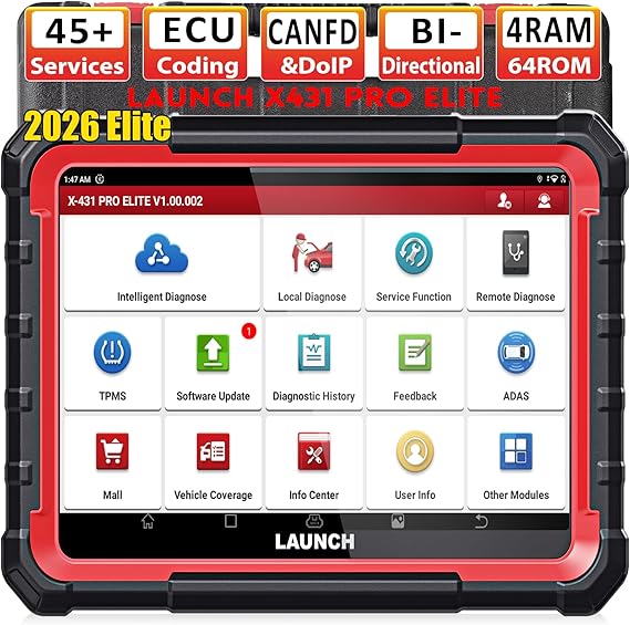 LAUNCH X431 PRO ELITE Bi-directional OBD2 Scanner with OE-Level ECU Coding