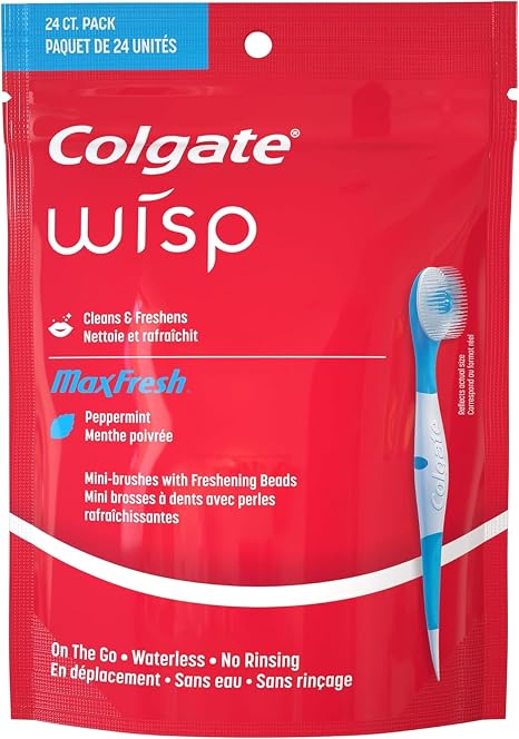 Colgate Wisp Mini Portable Brush - White Coolmint - Pack of 24