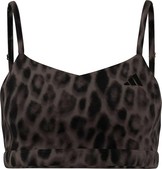 adidas Women's Optime Essentials Workout Leopard Light Support Bra Sports Bra (Pack of 1)