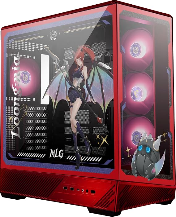 MSI PANO 130R MLG Edition - ATX Mid-Tower Oyun PC Kasası - 270 derece Temperli Cam Panel - 360 mm'ye kadar Radyatöre Kadar Sıvı Soğutma Desteği - Önceden Takılmış 4X ARGB Fanlar