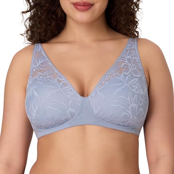 Bali Women's Wireless Bras for Women - Breathe Lace Cotton Modal No Underwire Bra, Adjustable T-Shirt, Plus Size