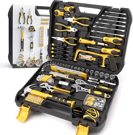 199-Piece Universal Car Maintenance Tool Set with Wrench Combo & Storage Box | Family DIY Manual Tools for Home Repair