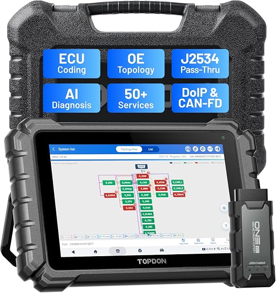 TOPDON ONE 10.1" Bidirectional Car Diagnostic Tool with ECU Coding