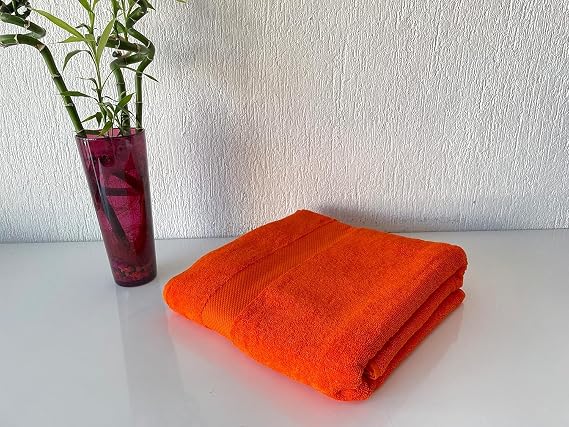 Ekstra Büyük Boy Banyo Havlusu,%100 Pamuklu Türk Havluları, Turuncu - 40x80 inç - Maksimum Yumuşaklık ve Emici Banyo Çarşafı, Ağır Ağırlık 1000 Gram 992 gr (1 Adet)