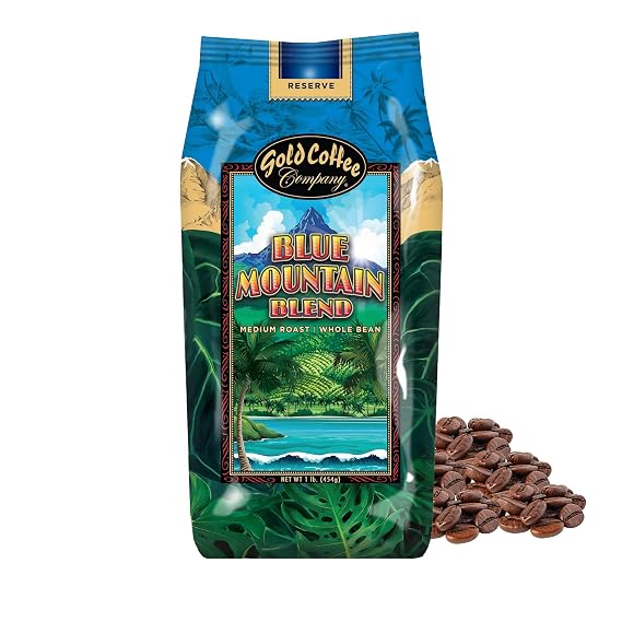 Gold Coffee Co. Blue Mountain Blend - Medium Roast - Whole Bean - 1lb.