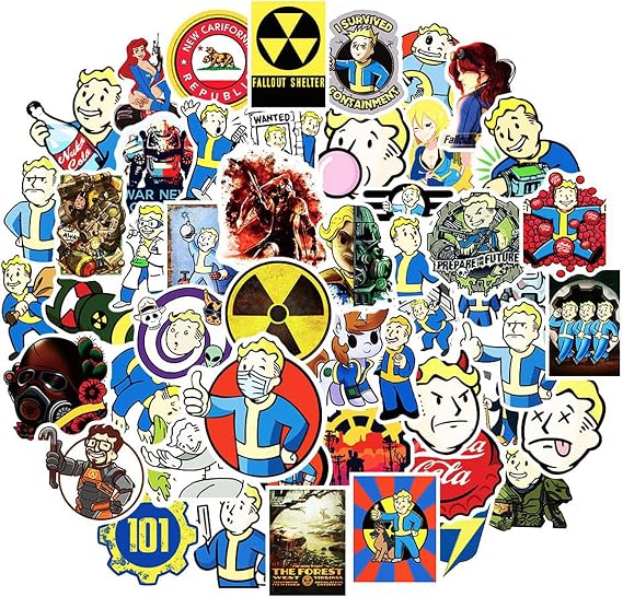 50PCS Fall_Out Stickers Cute Cool Game Stickers Iconic Patterns and Visual