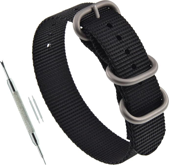 Men's Watch Band Strap Replacement 3 Rings (18mm 19mm 20mm 21mm 22mm 23mm 24mm)