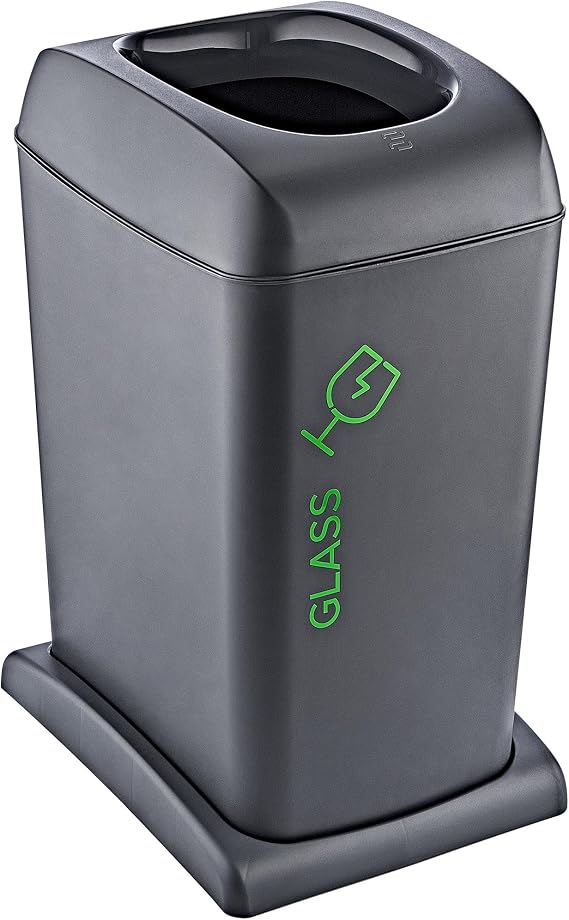 Smartware Soft Tekerlekli Cam Geri Dönüşüm Kutusu 40 LT - ANTRASİT, Çok Amaçlı Geri Dönüşüm Kutusu
