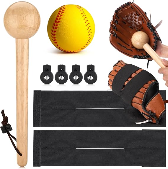 TOBWOLF Baseball Glove Break in Kit, 10PCS with Glove Mallet & Shaper