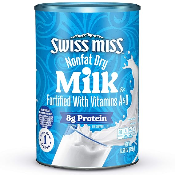Swiss Miss Nonfat Dry Milk With Vitamins A and D, 12.98 oz. Canister