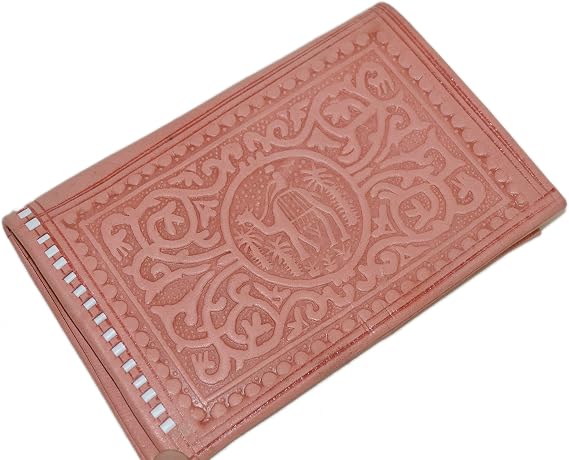 Handmade Moroccan By-fold Leather Wallet Large Vintage Exquisite Handy Pink